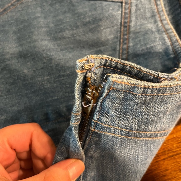 Patch work midi skirt with leather strap criss cross tie design - Picture 2 of 4